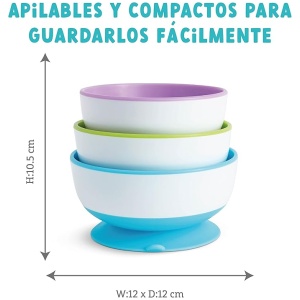 Munchkin Stay Put Copas con ventosa, paquete de 3 2