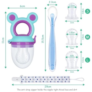 Vicloon Chupetes Fruta Bebe+6 Tetinas Silicona de Repuesto 1