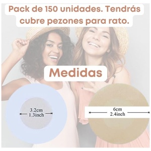 150 Cubre Pezones Desechables. Pezoneras Adhesivas Invisibles