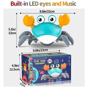Beavo El Juguete Cangrejo Que Gatea para Bebés Tiene Música y Luces Led