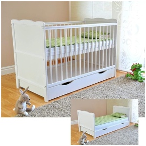 Cuna para Recién Nacido con Cajón y Tapa, Convertible en Cama Infantil