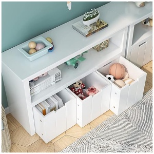 FOREHILL Armario Almacenaje para Guardar Juguetes, Mueble Almacenaje Madera