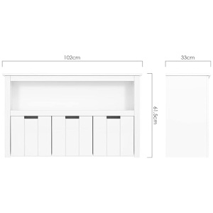 FOREHILL Armario Almacenaje para Guardar Juguetes, Mueble Almacenaje Madera