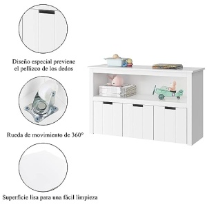 FOREHILL Armario Almacenaje para Guardar Juguetes, Mueble Almacenaje Madera