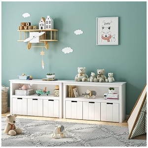 FOREHILL Armario Almacenaje para Guardar Juguetes, Mueble Almacenaje Madera