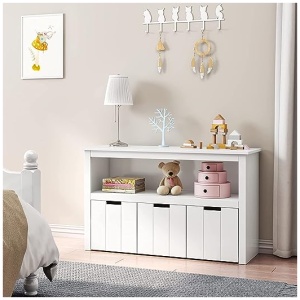 FOREHILL Armario Almacenaje para Guardar Juguetes, Mueble Almacenaje Madera