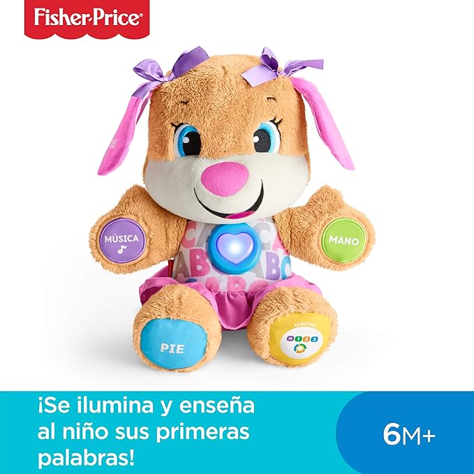 Fisher-Price Perrita Primeros Descubrimientos 2 Fisher-Price Perrita primeros descubrimientos, juguete bebé +6 meses
