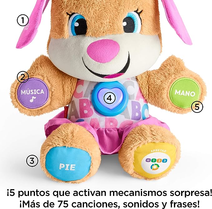 Fisher-Price Perrita Primeros Descubrimientos 3 Fisher-Price Perrita primeros descubrimientos, juguete bebé +6 meses