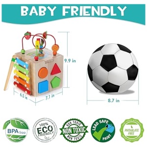 HELLOWOOD Cubo de Habilidades Motoras de Madera para Bebés 8 en 1 Cubo de Actividades