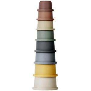 Mini Tudou 8 vasos apilables, juguetes de capas, juguetes de baño para bebés y juguetes para construir para el desarrollo educativo temprano