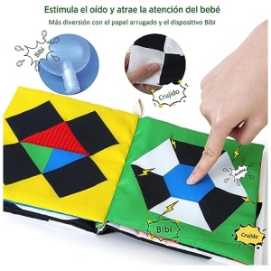URMYWO libros para bebés juguetes, libros en blanco y negro de alto contraste