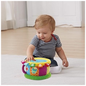 VTech Tambor Luces mágicas. Juguete para bebé +6 Meses. Bilingüe español-inglés. Más de 100 Canciones, melodías, Frases y Sonidos, Versión ESP, Multicolor