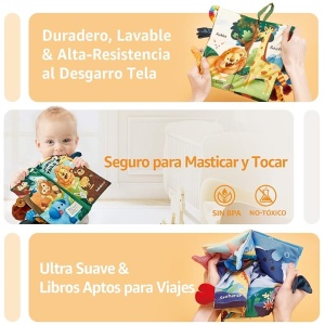 HAHALAND - Libros de tela para bebés