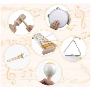 Meytccve Instrumentos Musicales para Bebés de 1-3, Set de Percusión 2
