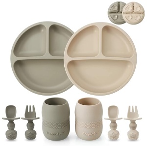 PANDAEAR - Set de Alimentación para Bebés de Silicona